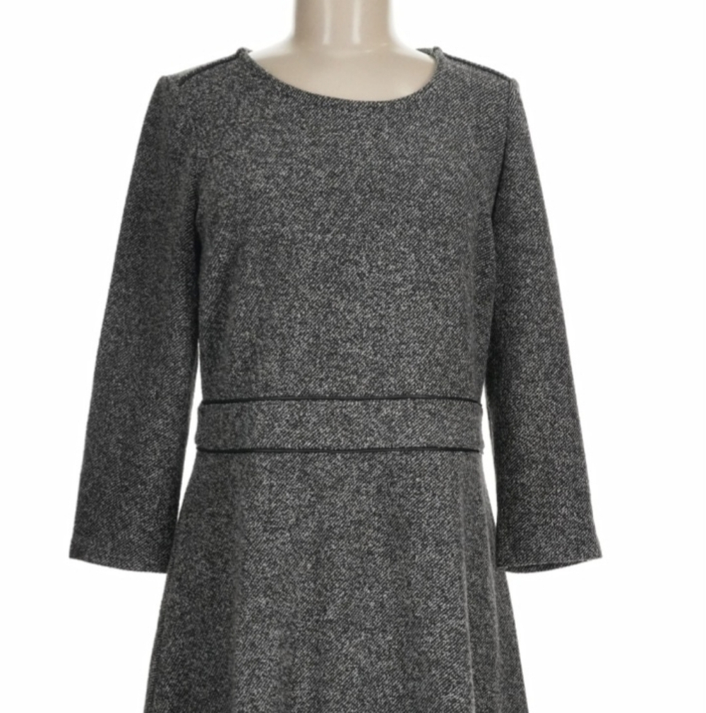 Talbots Charcoal A-Line Dress with Necklace - Picture 3 of 4